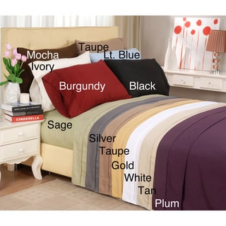 Microfiber Solid Plain 100-percent Wrinkle-free Elasticized Sheet Set