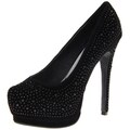 Toi et Moi Women's 'Daisy-05' Black Jewel Pointed Toe Platform Pumps