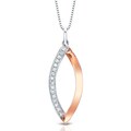 14k Two-Tone Gold Round Diamond Accent Necklace