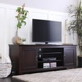 70 in Espresso Wood TV Stand with Sliding Doors