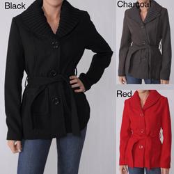 Adi Designs Juniors Shawl Collar Belted Coat