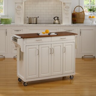 White Finish with Oak Top Create-a-Cart