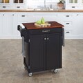 Home Styles Black Finish Cherry Top Cuisine Cart