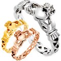 Lightweight High-polish Stainless Steel Celtic Eternity Claddagh Ring