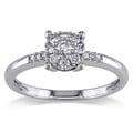 Miadora 14k White Gold 1/4ct TDW Diamond Cluster Ring (G-H, I1-I2)