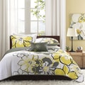 Mizone Mackenzie Yellow/Grey Patterned Polyester 4-piece Quilt Set