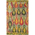 Handmade Ikat Blue/ Green Wool Rug (9' x 12')