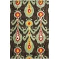 Handmade Ikat Charcoal Grey/ Blue Wool Rug (8' x 10')