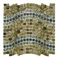 SomerTile Reflections Wave Jupiter Glass, Stone and Metal Mosaic Tile (Case of 10)