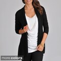 Focus 2000 Women's Asymmetrical Back Hem Flyaway Cardigan