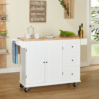 Aspen 3-drawer Spice Rack Drop Leaf Kitchen Cart