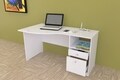 Inval White Modern Curved Top Desk