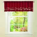 Red Faux Silk Flower Drop Window Valance