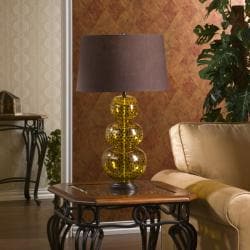 Denmark 1-light Amber Polka Dot Table Lamp