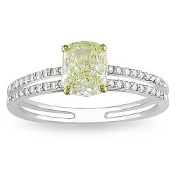 Miadora 18k Gold 1 1/5ct TDW Yellow and White Diamond Ring (G-H, VS1-VS2)