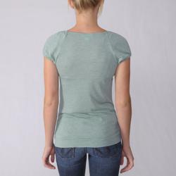 Self Esteem Junior's Ruffled Scoop Neck Striped Top