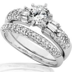 14k White Gold 1 3/4ct TDW Diamond Bridal Ring Set (H-I, I1-I2)