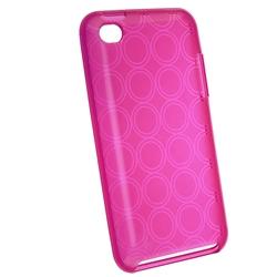 Clear Hot Pink Circle TPU Rubber Case for Apple iPod Touch