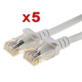 White CAT5E 50-foot Ethernet Cable (Pack of 5)