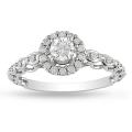 10k White Gold 1/2ct TDW Diamond Halo Engagement Ring (G-H, I2-I3)