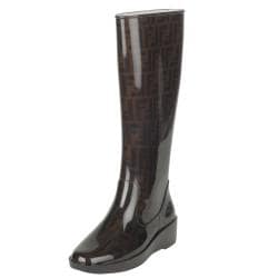 Fendi Women's Rubber Wedge Rain Boot
