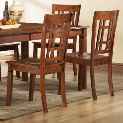 ETHAN HOME Athens Walnut Lattice-back Chairs (Set of 2)