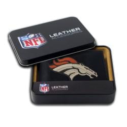 Denver Broncos Men's Black Leather Bi-fold Wallet