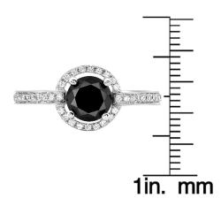 14k White Gold 1 1/3ct TDW Black and White Diamond Ring (G-H, SI1-SI2)