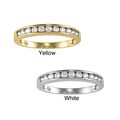 14kt White or Yellow Solid Gold 1/3ct TGW Round-cut Cubic Zirconia Channel Band