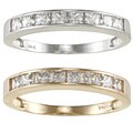 14k Yellow or White Solid Gold 3/4ct TGW Princess-cut Cubic Zirconia Channel Band