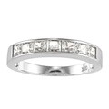 14k Yellow or White Solid Gold 1 1/3ct Princess-cut Cubic Zirconia Channel Band