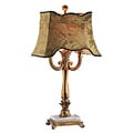 Twin Lamp Poly with Gold Scallop Printed Shade