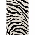 Handmade Alexa Modern Zebra Black/ Ivory Wool Rug (4' x 6')