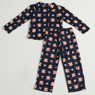 Small Paul by Paul Frank Girls' 2-piece Monkey Face Print Pajama Set FINAL SALE