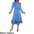 Divine Apparel Women's Floral Applique Jacket/ Dress Suit