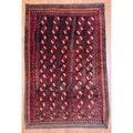 Persian Hand-knotted Balouchi Brown/ Red Wool Rug (4'7 x 7')