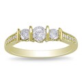 Miadora 10k Yellow Gold 1/2ct TDW Diamond 3-Stone Ring (H-I, I2-I3)