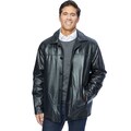 Excelled Men's Black Lamb Leather Car Coat