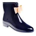 Henry Ferrera Women's Solid Bow Detail Rubber Ankle Rain boot