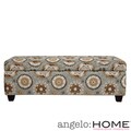 angelo:HOME Kent Vintage Tapestry Blue Wall Hugger Trunk Storage Ottoman