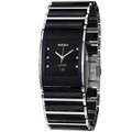 Rado Men's 'Integral' Black Dial Stainless Steel Ceramic Watch