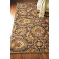 Hand-tufted Sausalito Chocolate Brown Floral Wool Rug (2' x 3')