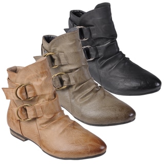 Tressa Collection Women's 'Rodeo' Almond Toe Buckle Detail Bootie
