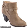 Tressa Collection Women's 'Orange' Braid Detail High Heel Booties
