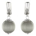 West Coast Jewelry Stainless Steel and Glass Cat's Eye Earrings