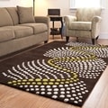 Handmade Soho Waves Brown New Zealand Wool Rug (9'6 x 13'6)