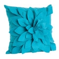 Ivory Felt Flower Design Pillow (17 x 17)
