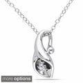 Miadora Sterling Silver Calla Lily Diamond Accent Necklace