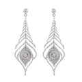 Sterling Silver 1/2ct TDW Diamond Feather Earrings