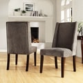 ETHAN HOME Ian Grey Chenille Wingback Dining Chair (Set of 2)